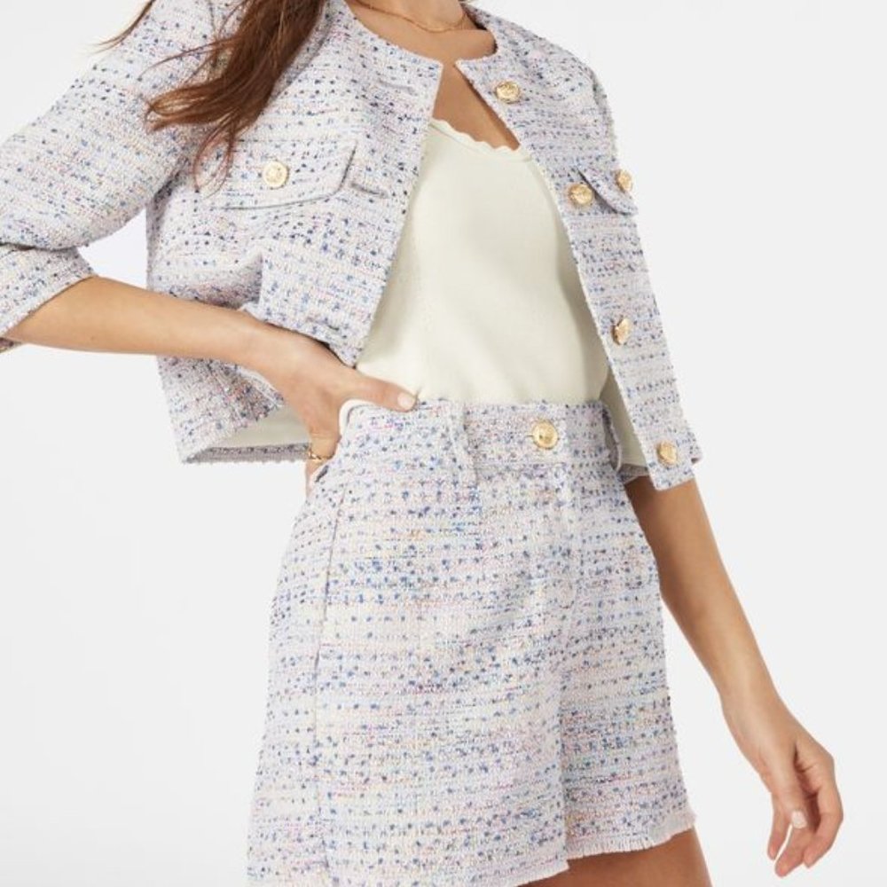 NWT JustFab tweed short blazer set